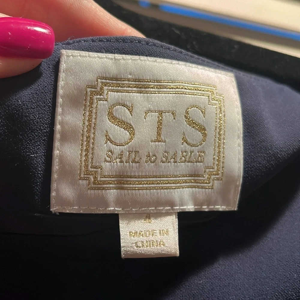 Sail To Sable STS‎ Navy ruffle hem dress women size 4